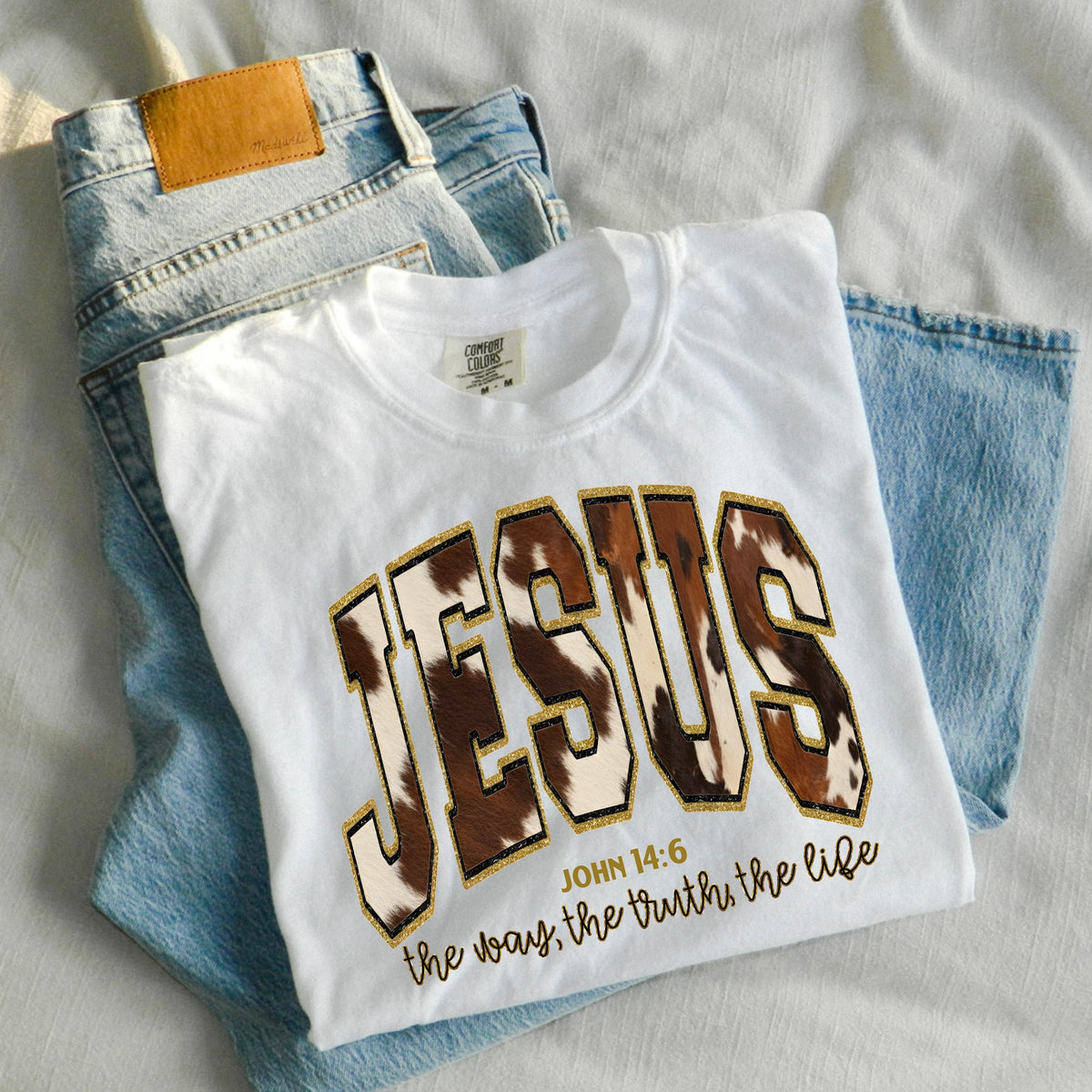 Jesus Cow print John 14:6 DTF transfer