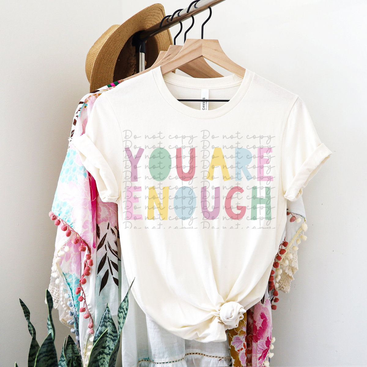 You Are Enough pastels 4266 DTF TRANSFER