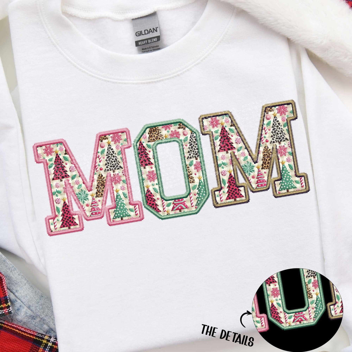 Mom Christmas tree filled embroidery (TTD) 67040 DTF transfer