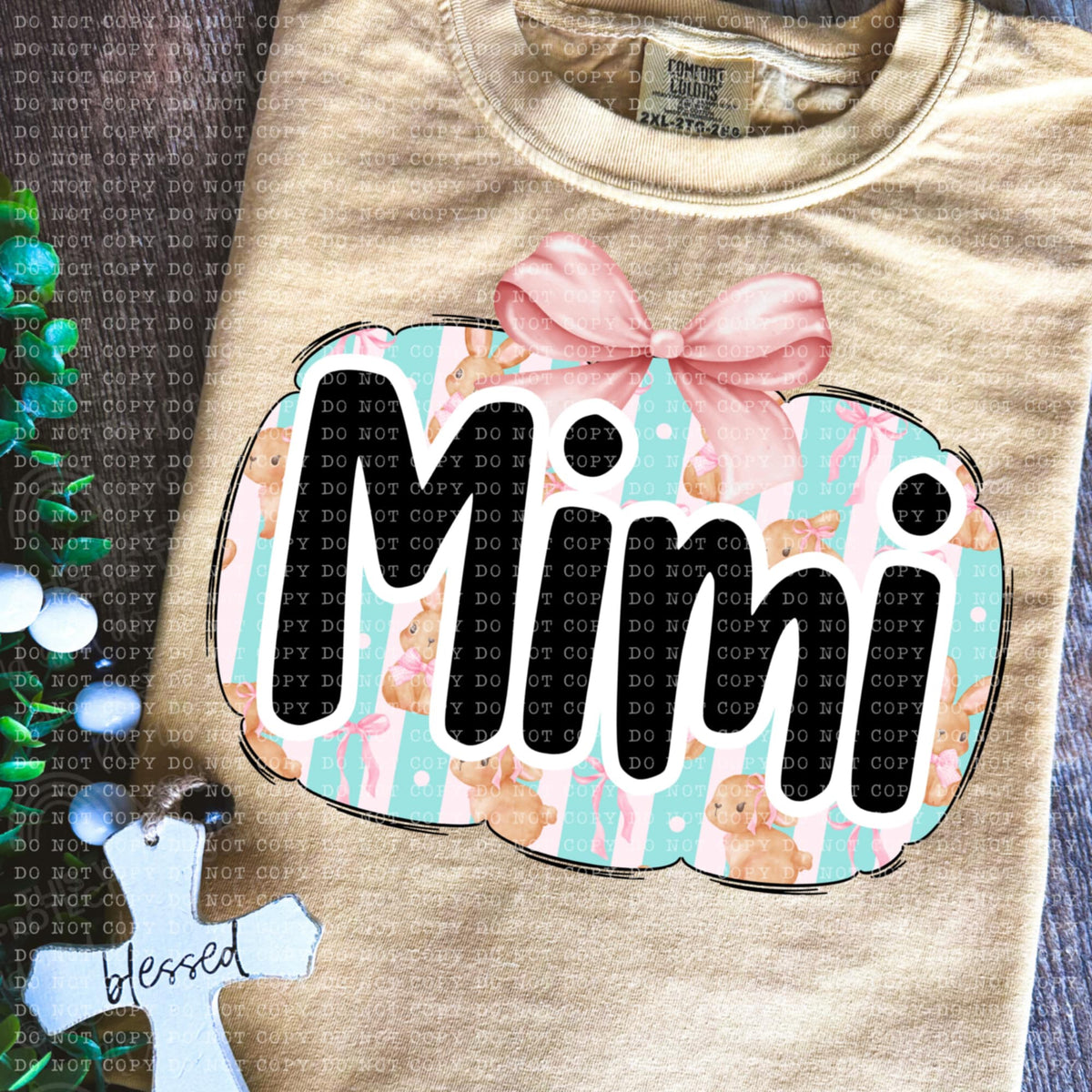 Mimi bunny background (ECHT) 85635 DTF transfer