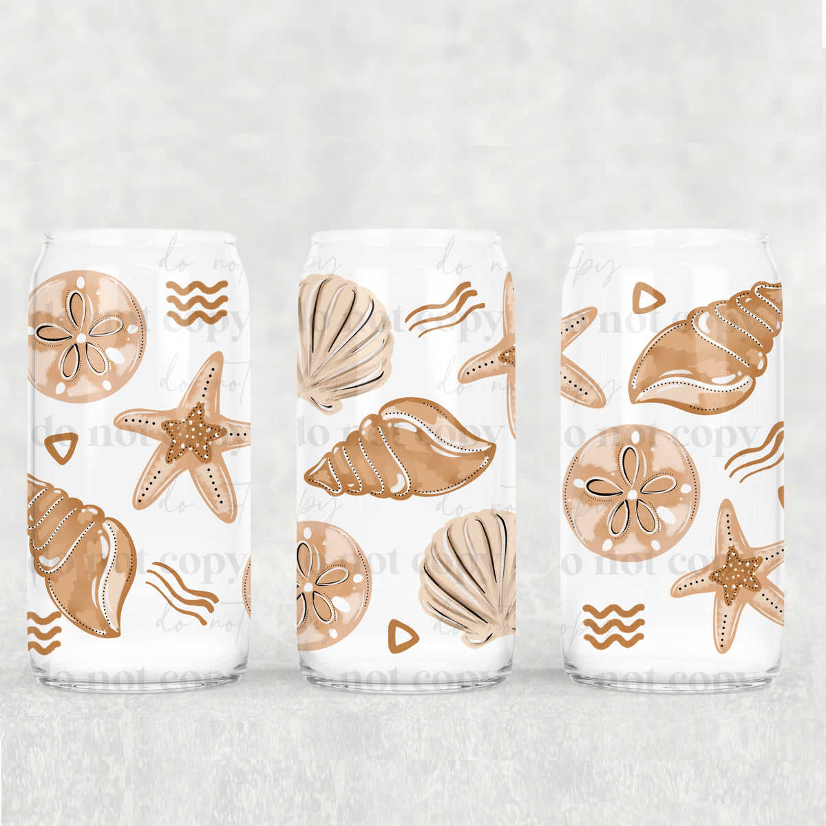 Tan Seashells (CSC) UV DTF WRAP