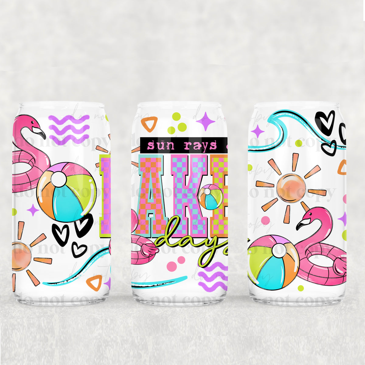 Sun rays lake days (CSC) UV DTF WRAP