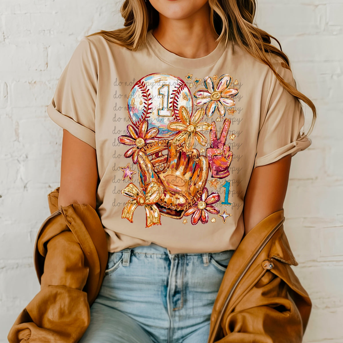 Let’s Go Floral baseball number 1 (SSD) 117531 DTF transfer