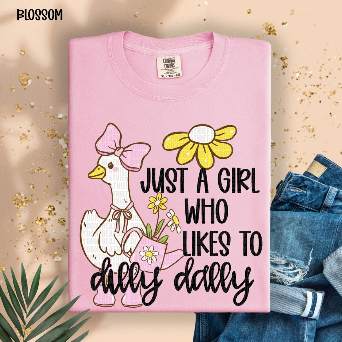 Just a girl who likes to dilly dally goose (SDD) 95658 DTF transfer