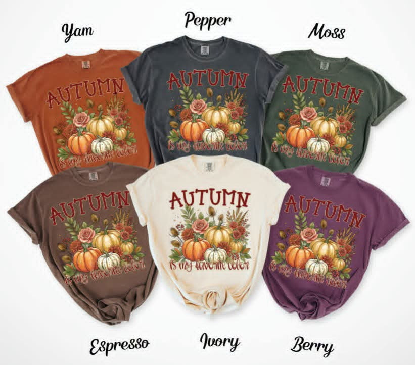 Autum is my favorite color pumpkins and flowers (S&G) DTF Transfer