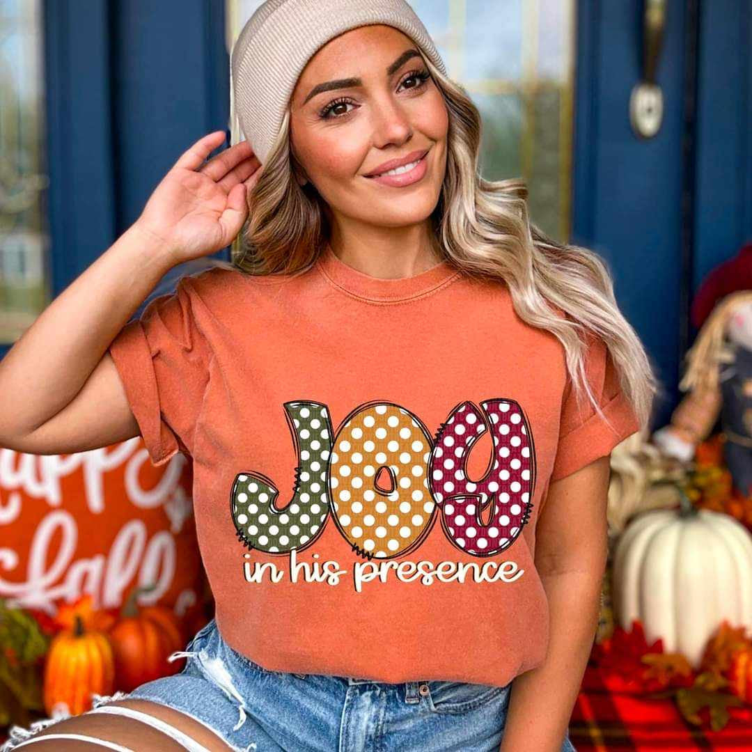 Joy in his presence polka dots 52823 DTF transfer
