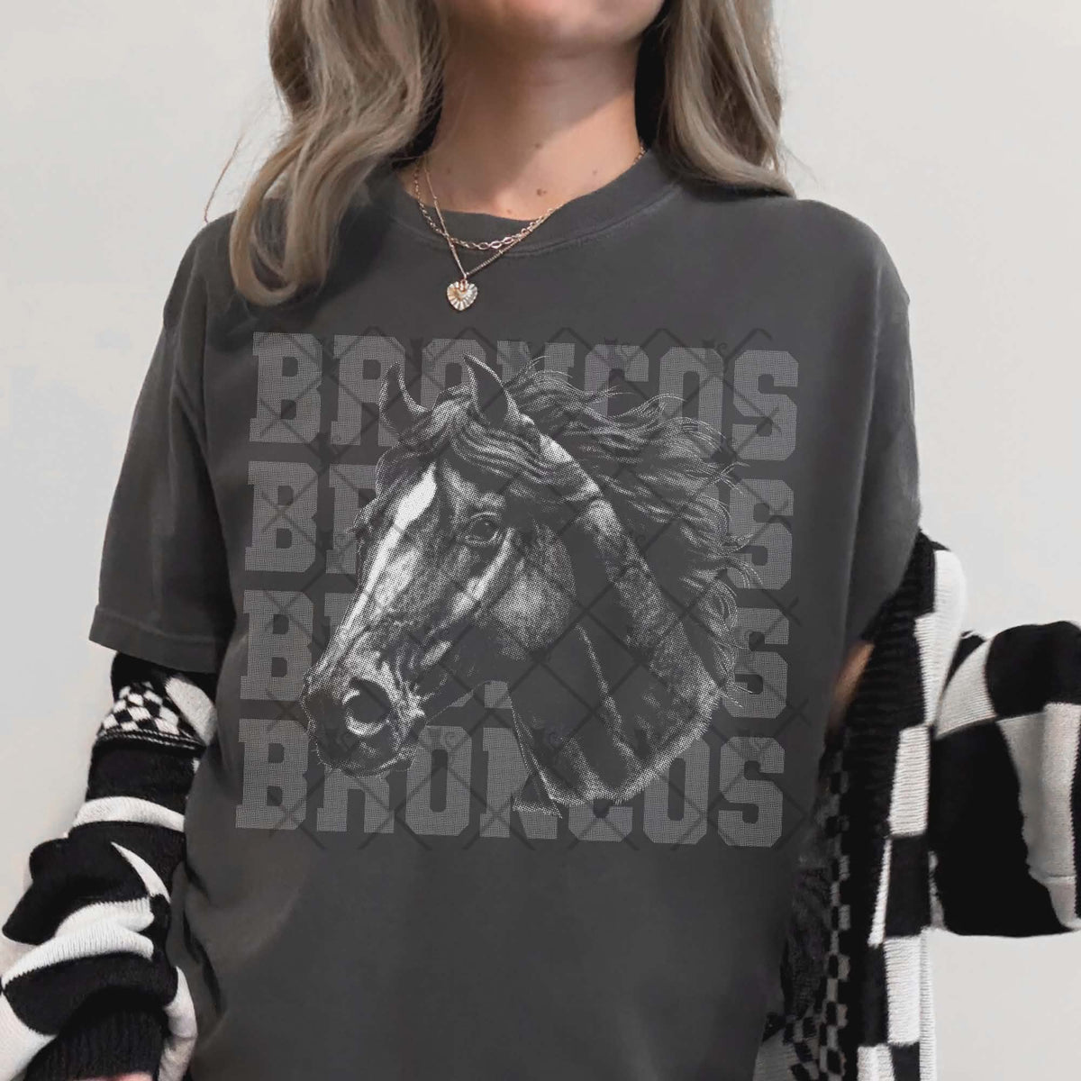 Broncos gray mascot (TTD DTF transfer