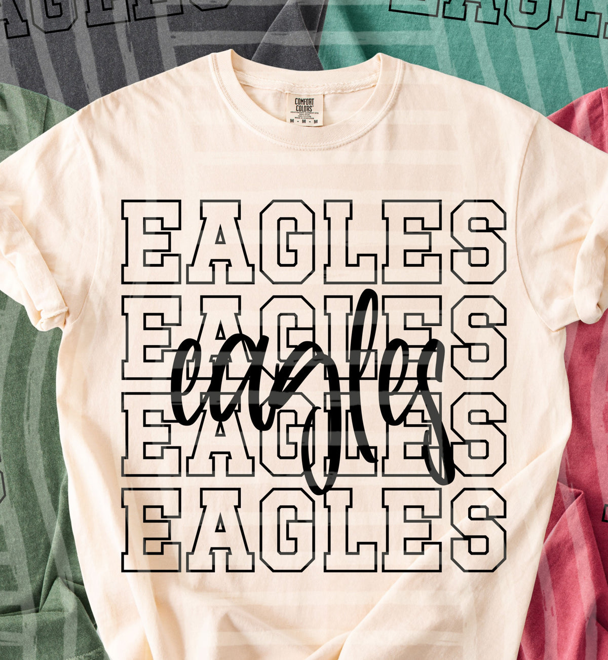 eagles simple stacked outlines (Caplinger) DTF Transfer
