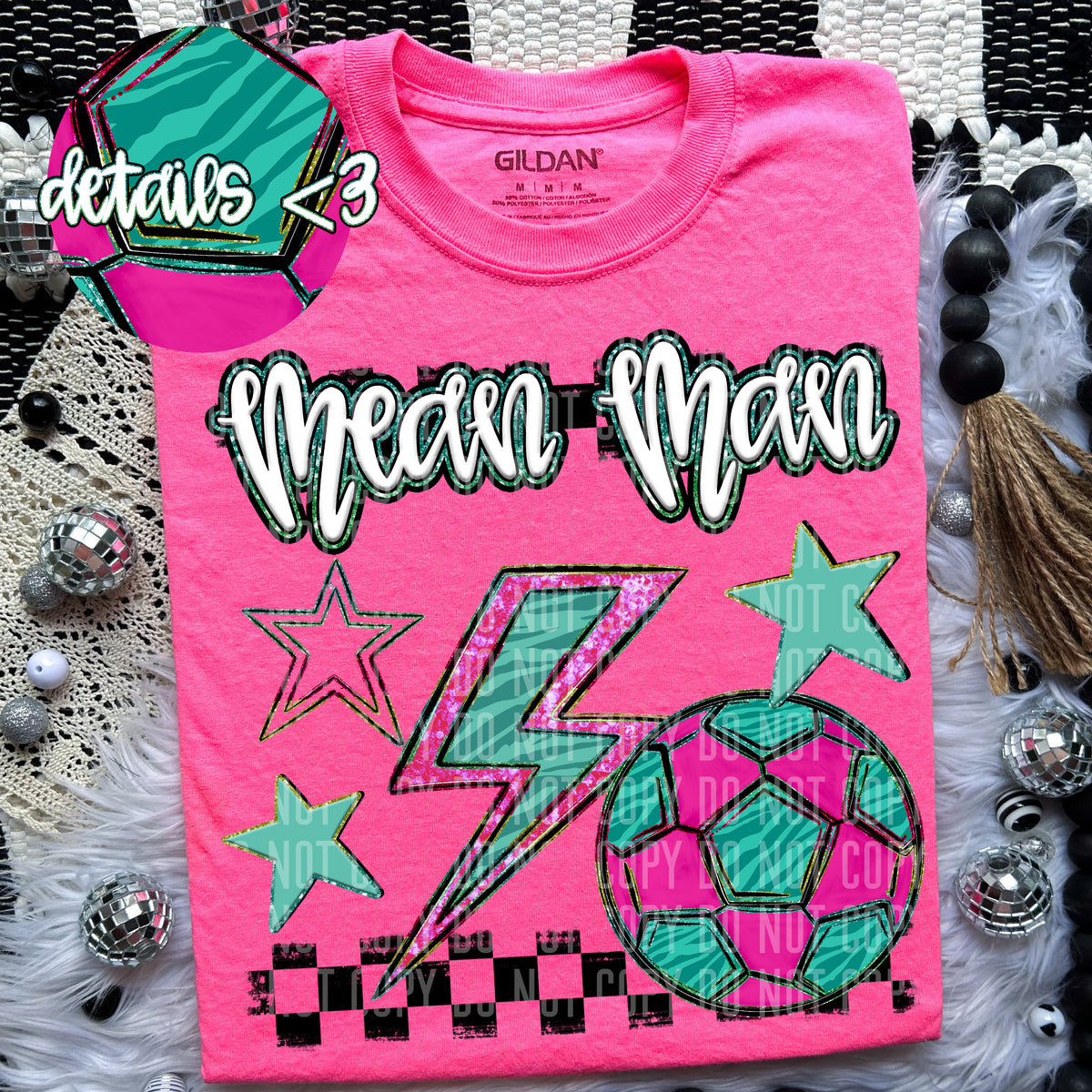 Mean Man Rainbow Soccer (Caplinger) 97395 DTF transfer