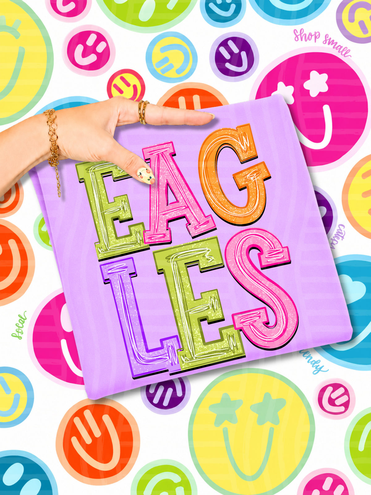 eagles simply colorful stacked (Caplinger) DTF Transfer