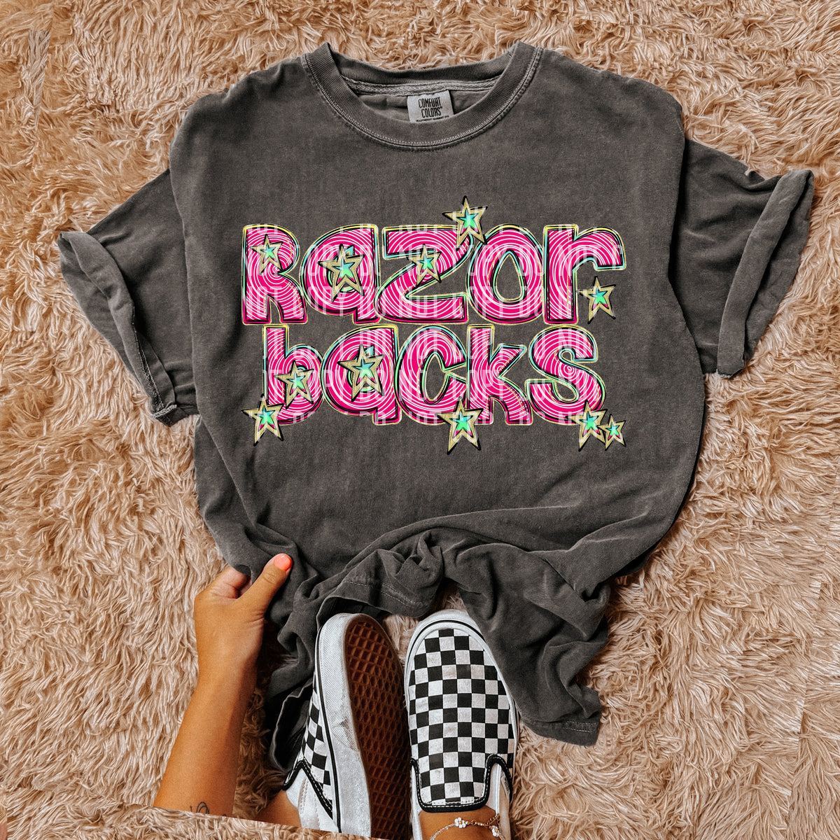RAZORBACKS pink swirl (Caplinger) DTF transfer