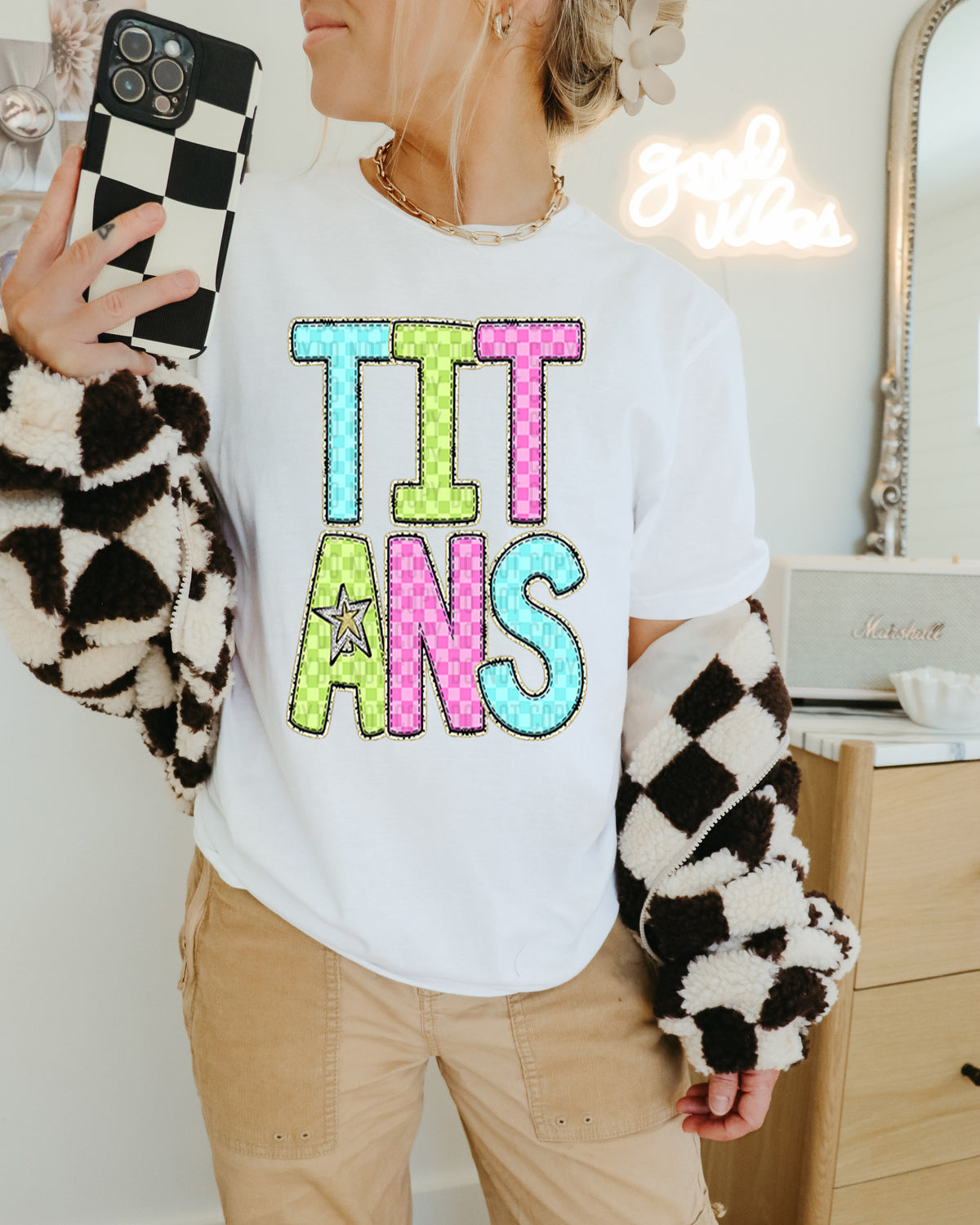 Titans Colorful Checkered (caplinger) DTF transfer