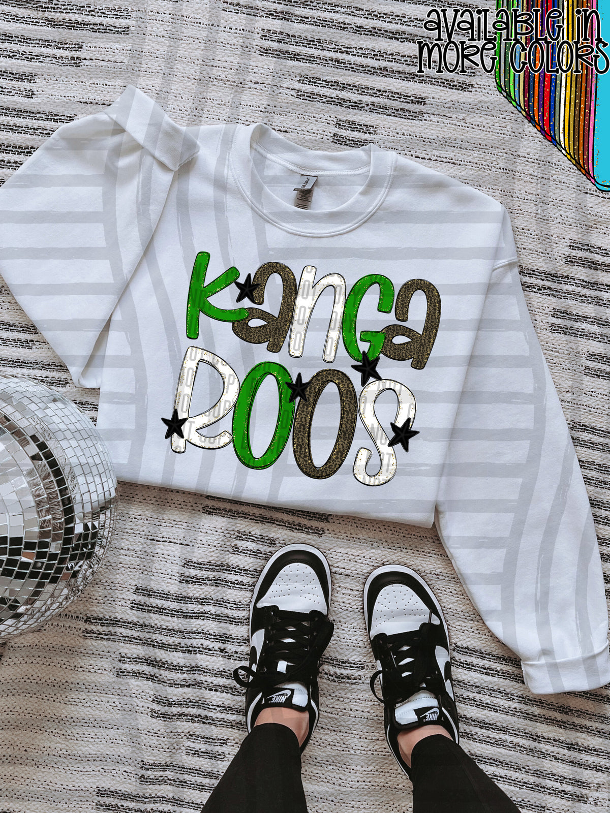 green, gray and white, kangaroos stacked (Caplinger) DTF Transfer
