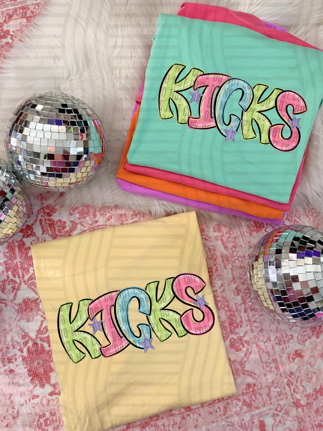 Kicks Glittery & Preppy Mascots (Caplinger) DTF transfer
