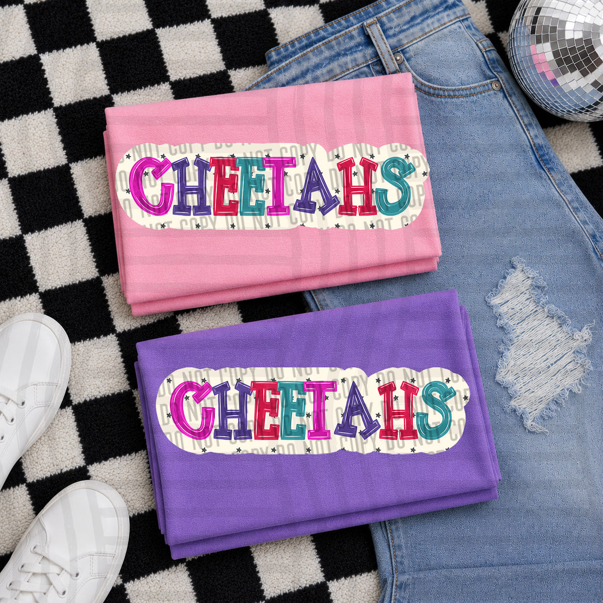 cheetahs bubble around letters with small stars (Caplinger) DTF Transfer