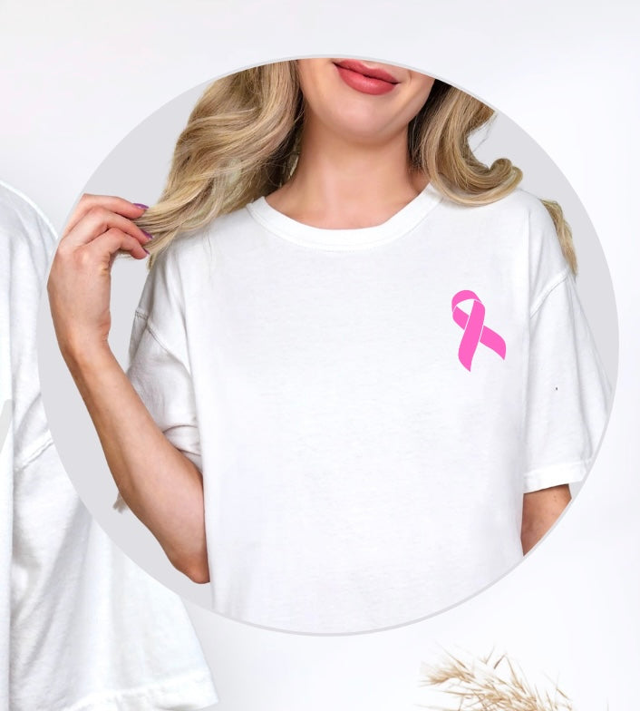 Pink Out solid Pink Ribbon Pocket (PARKER) DTF transfer