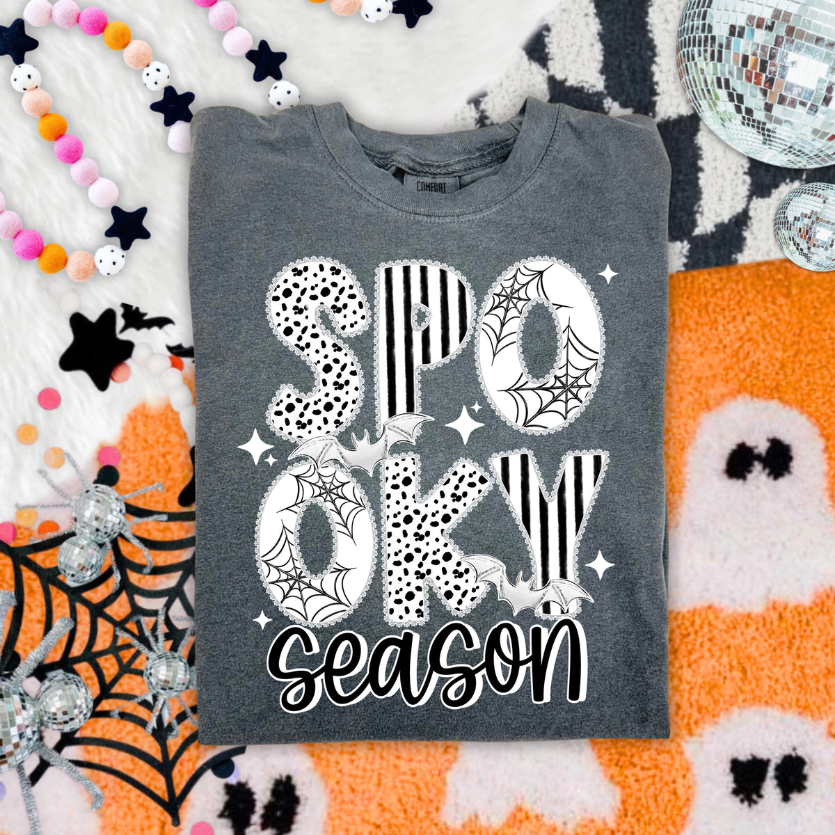 Spooky season B&w patterns MOSTLY WHITE (CSC) DTF Transfer