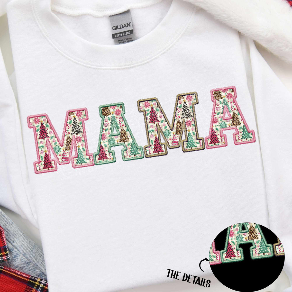 Mama Christmas tree filled embroidery (TTD) 67033 DTF transfer