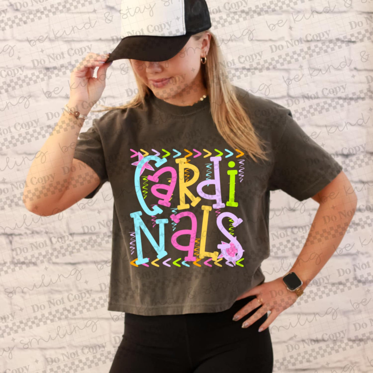Cardinals rainbow arrows mascot CMLD DTF transfer
