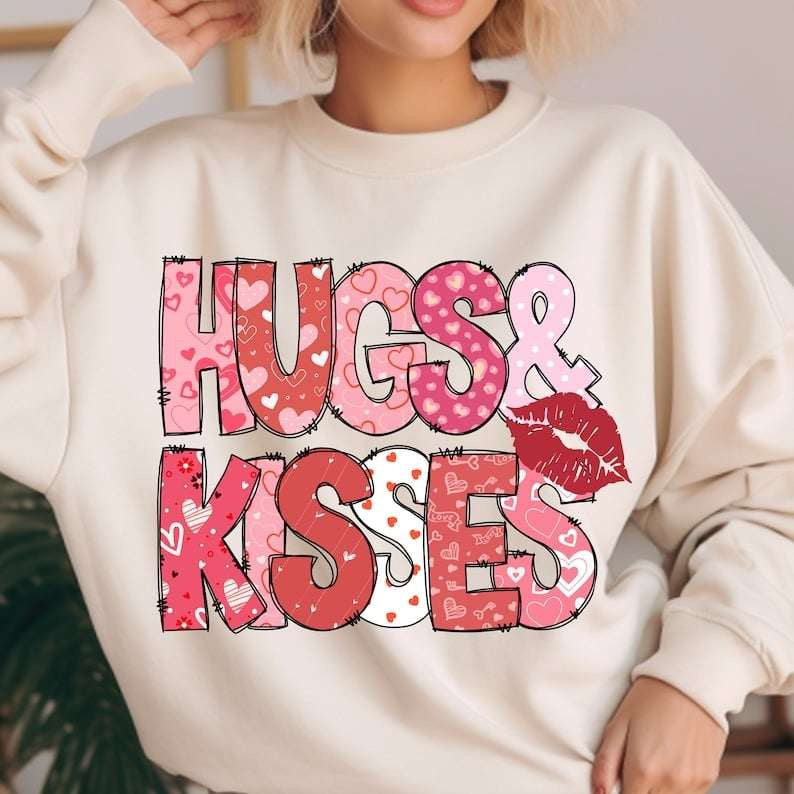 Hugs & kisses lips 70745 DTF transfer