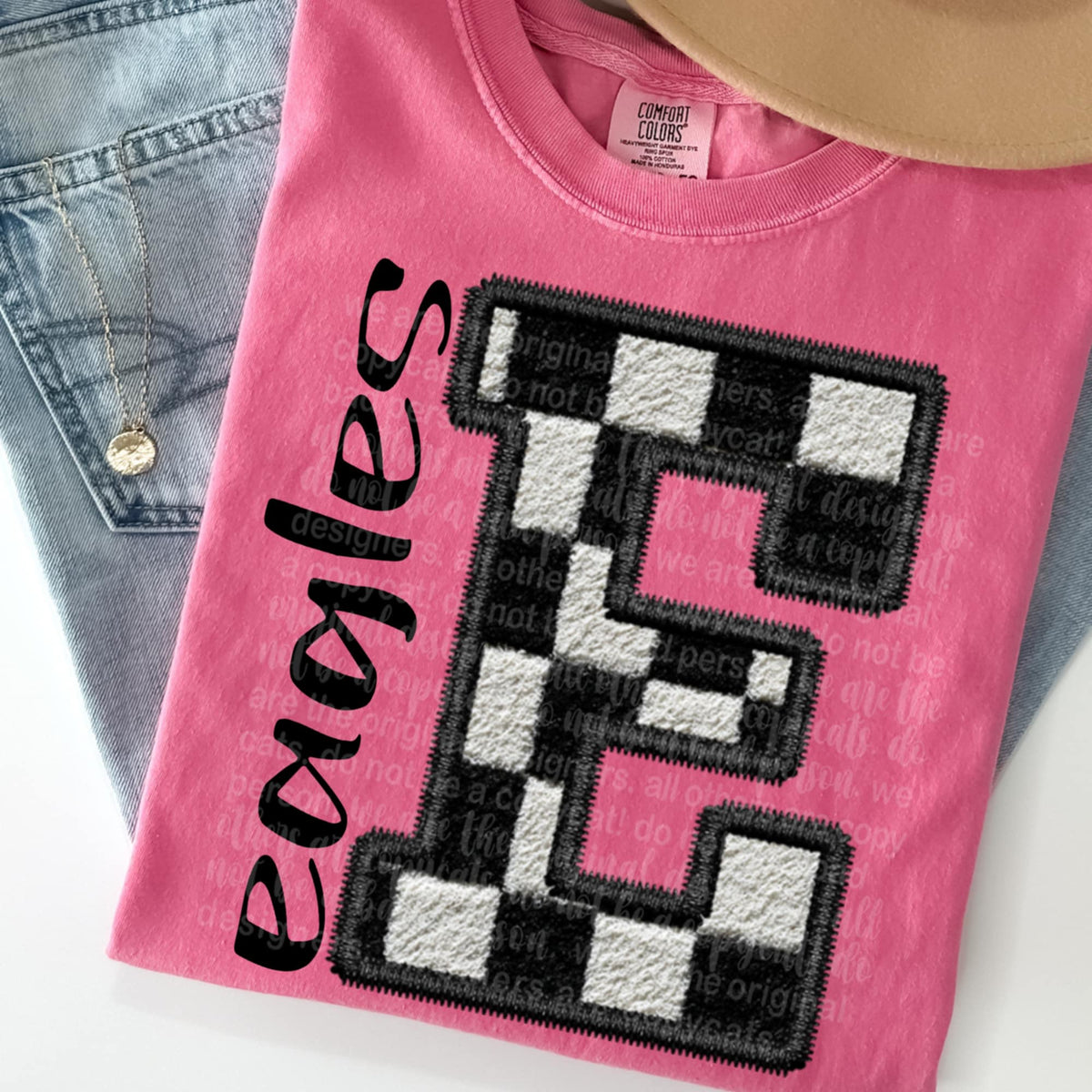 Eagles Checkered Mascots (TTD) 109015 DTF transfer