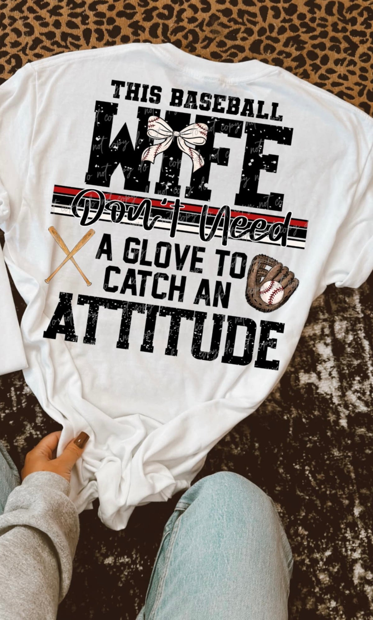 This baseball wife don’t need a glove to catch an attitude BOW (VIRGO) 90561 DTF transfer