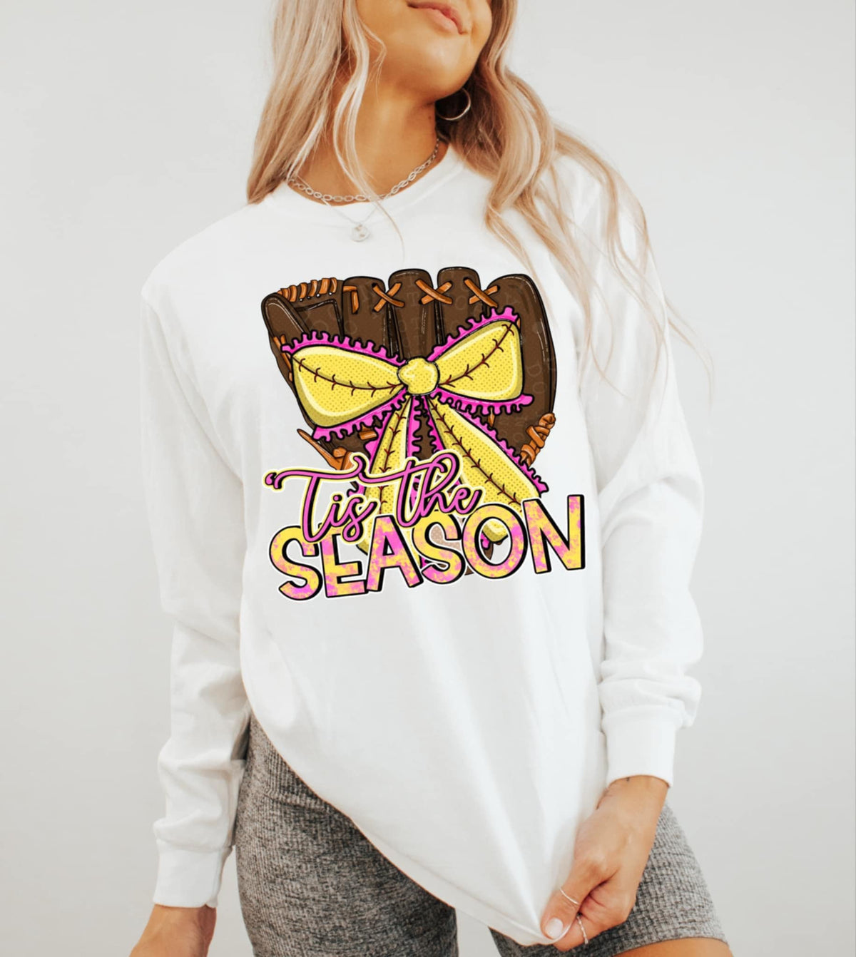 Tis the season softball bow 91427 DTF transfer