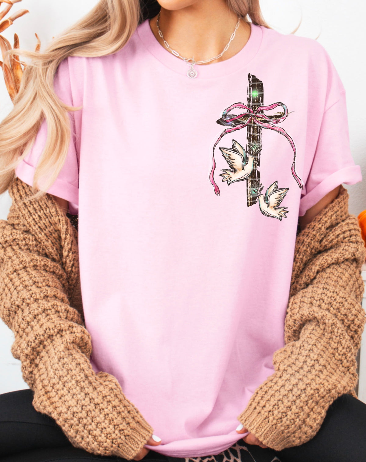 Cross and Bow Pocket (AG) DTF Transfer