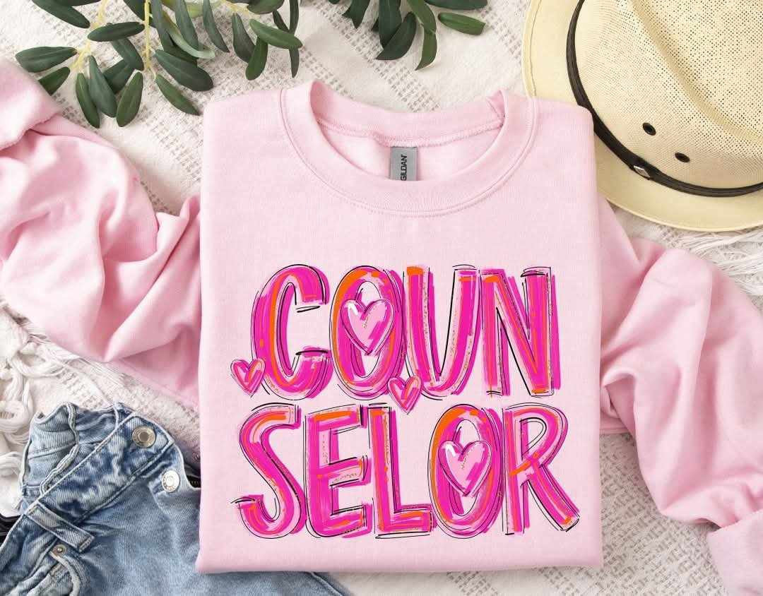 Counselor pink brushstroke (S&G) 84044 DTF transfer