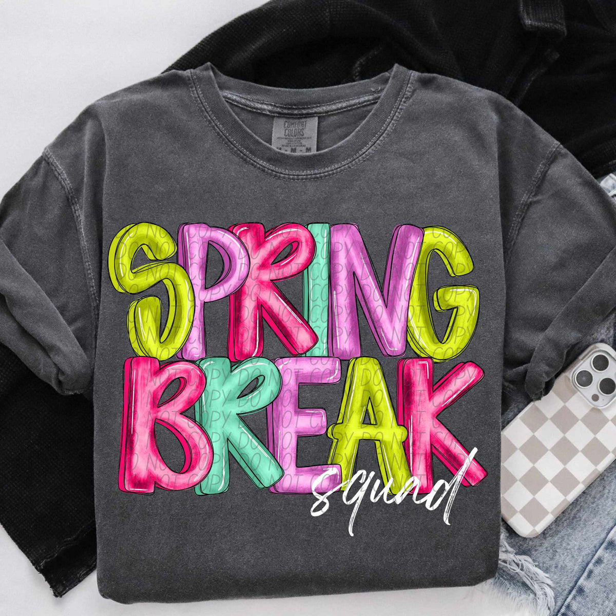 Spring break squad colorful and white (CITY) 85065 DTF transfer