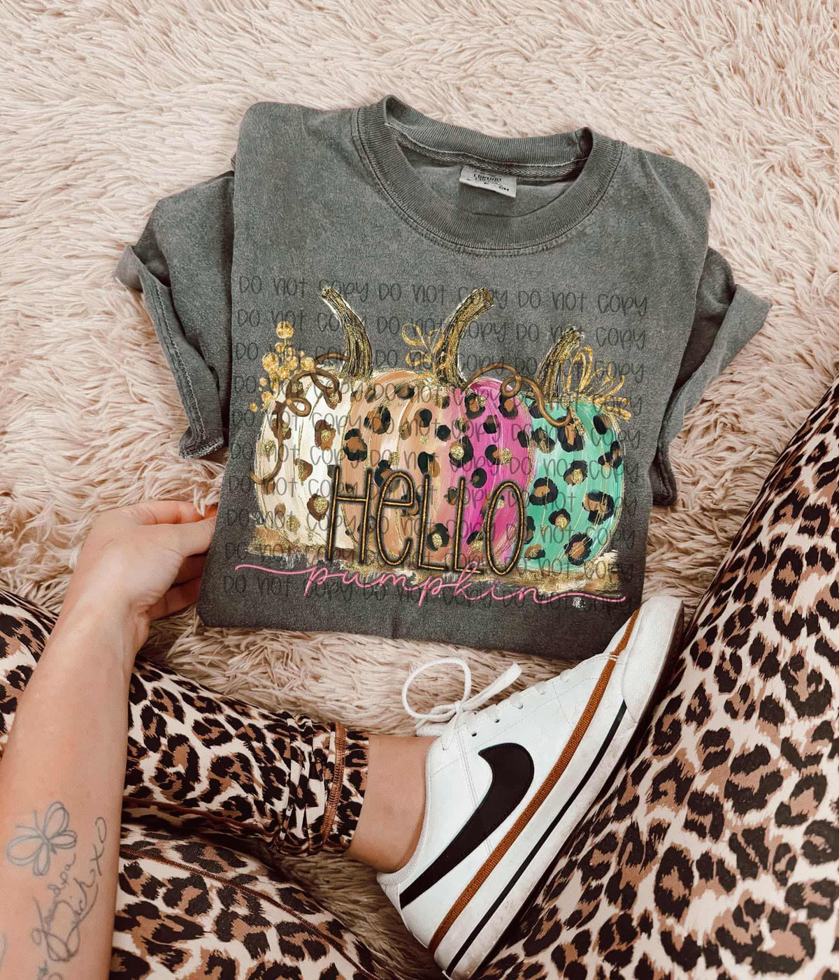 Hello Pumpkin Colorful Leopard pumpkins SSD DTF transfer