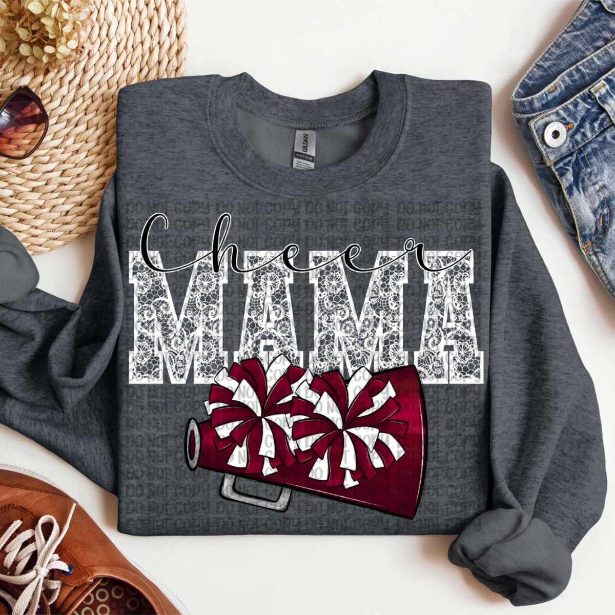 Cheer mama maroon megaphone (VP) 91935 DTF transfer