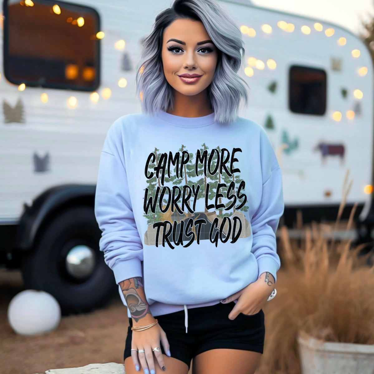 Camp more worry less trust god Sunday Special DTF transfer