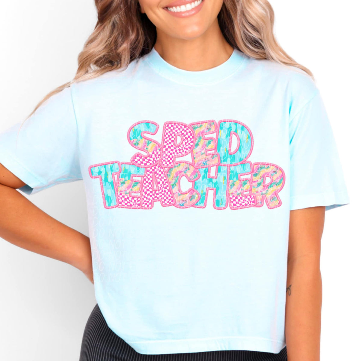 Sped teacher pink checkered (CITY) 97080 DTF transfer