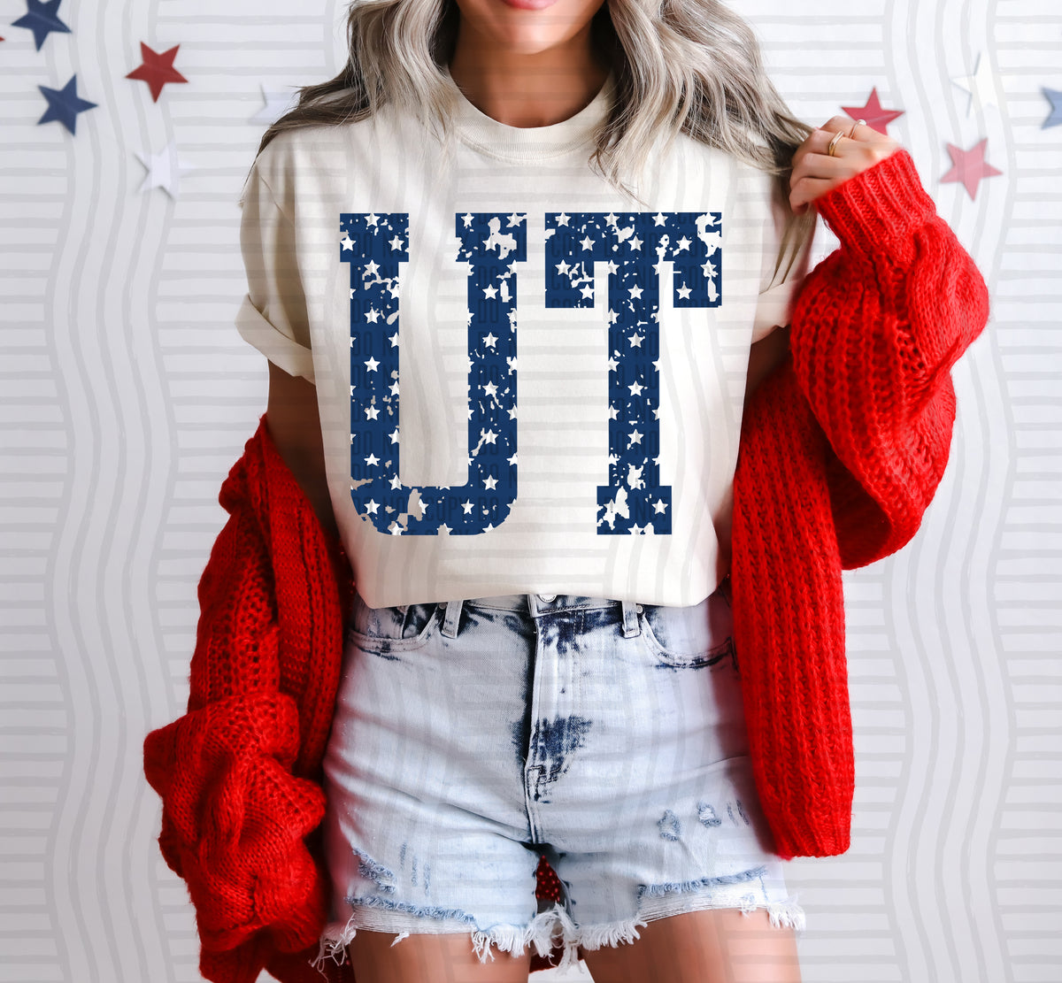 UT white stars (Caplinger) dtf transfer
