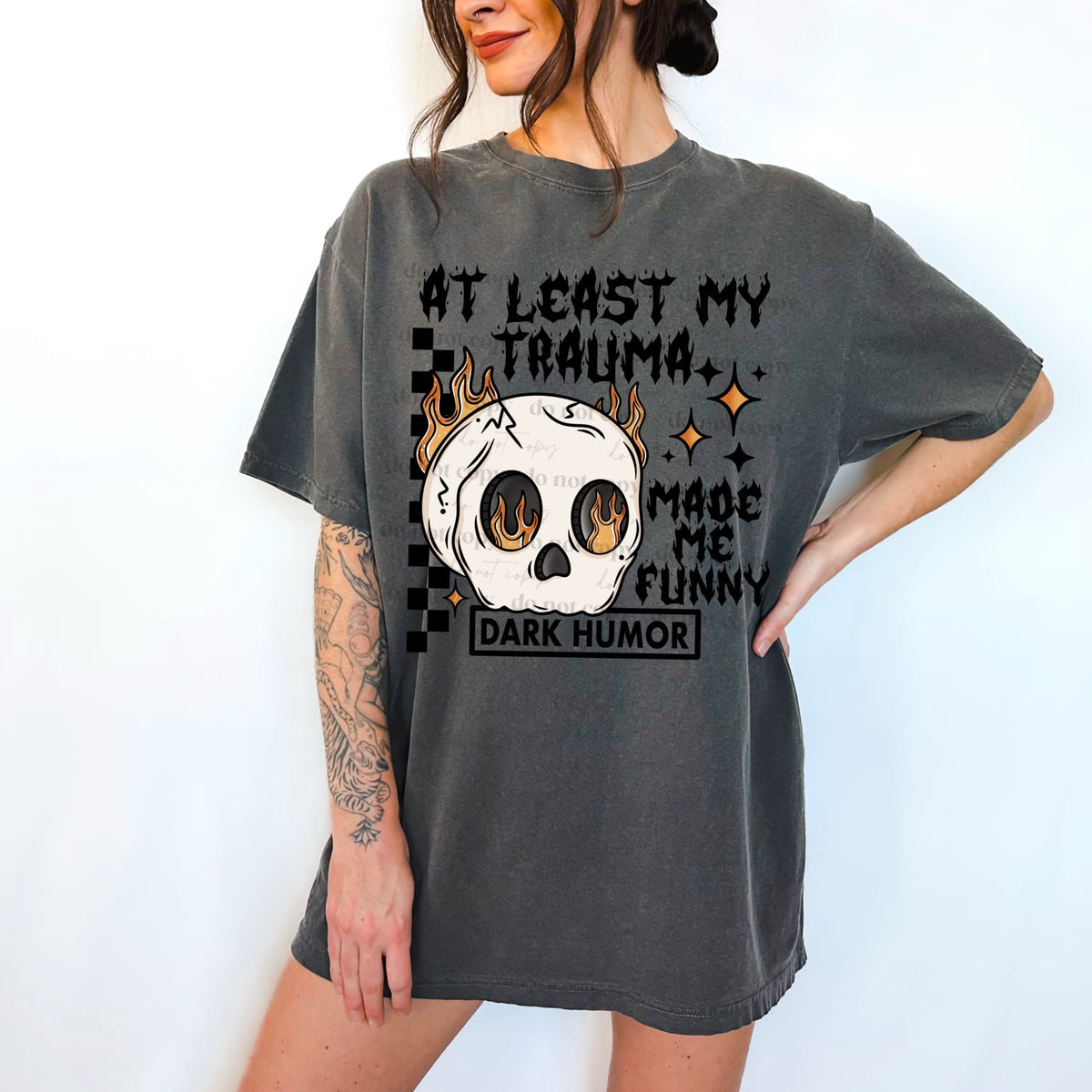 At least my trauma made me funny black font (CSC) 65696 DTF transfer