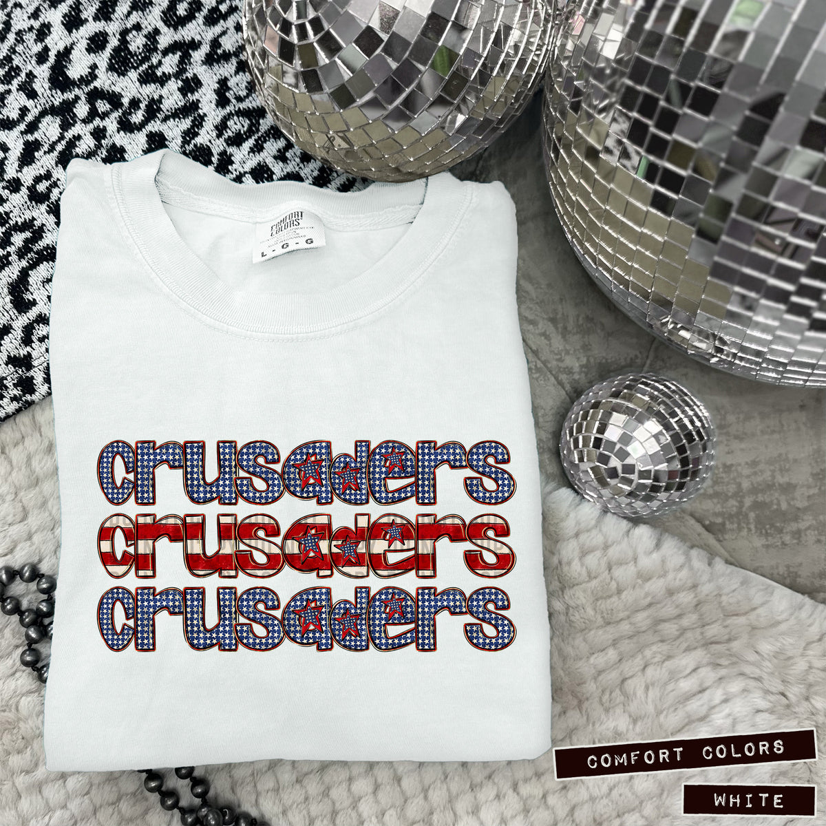 Crusaders RWB stacked (Caplinger) DTF transfer
