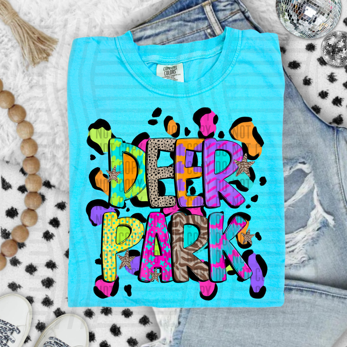 deer park Funky Mix Up Leopard Mascot (Caplinger) DTF transfer