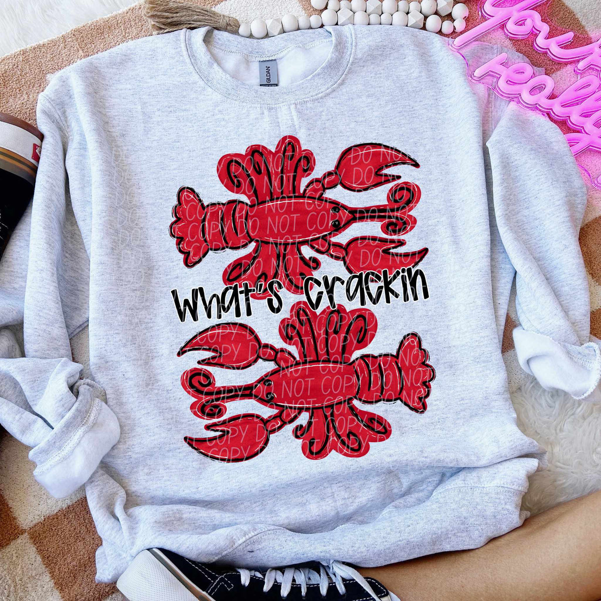 What’s crackin red crawfish (CITY) 80760 DTF transfer