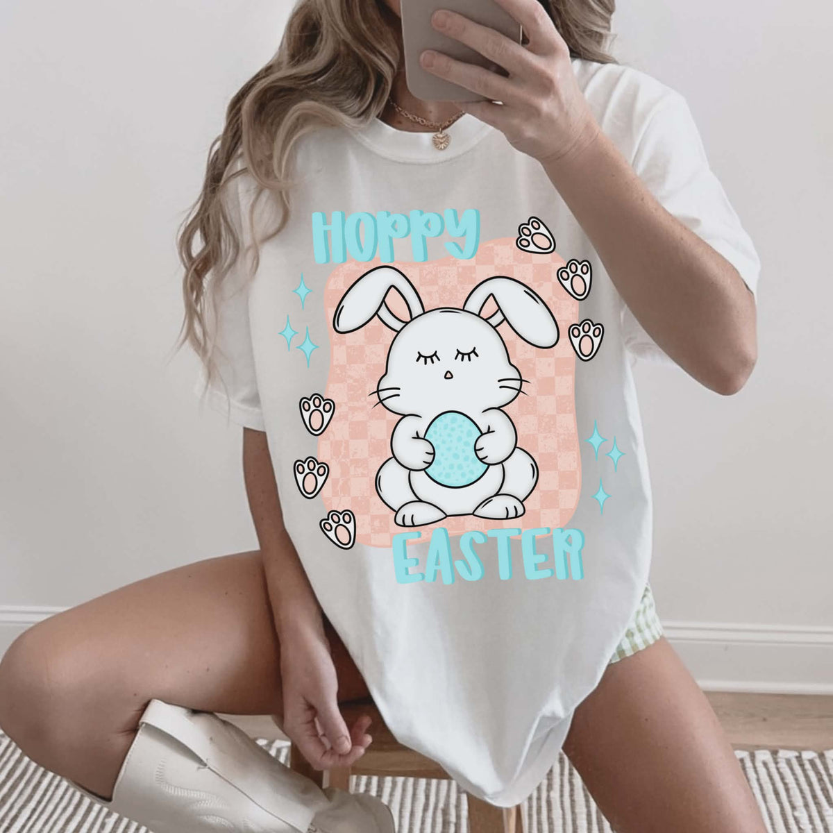 Happy Easter checker (CMD) DTF Transfer