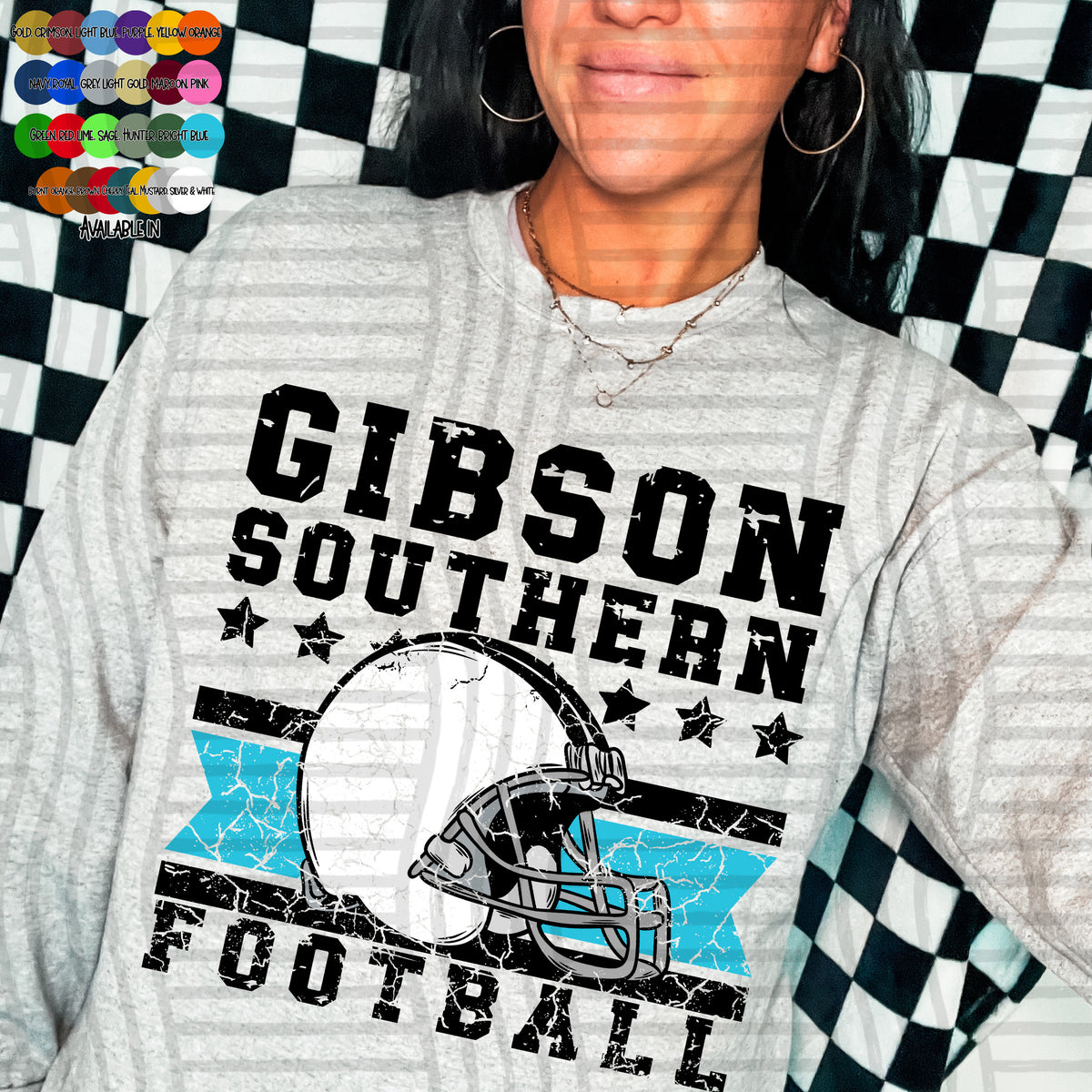 gibson southern football helmet distressed colors (caplinger) DTF transfer