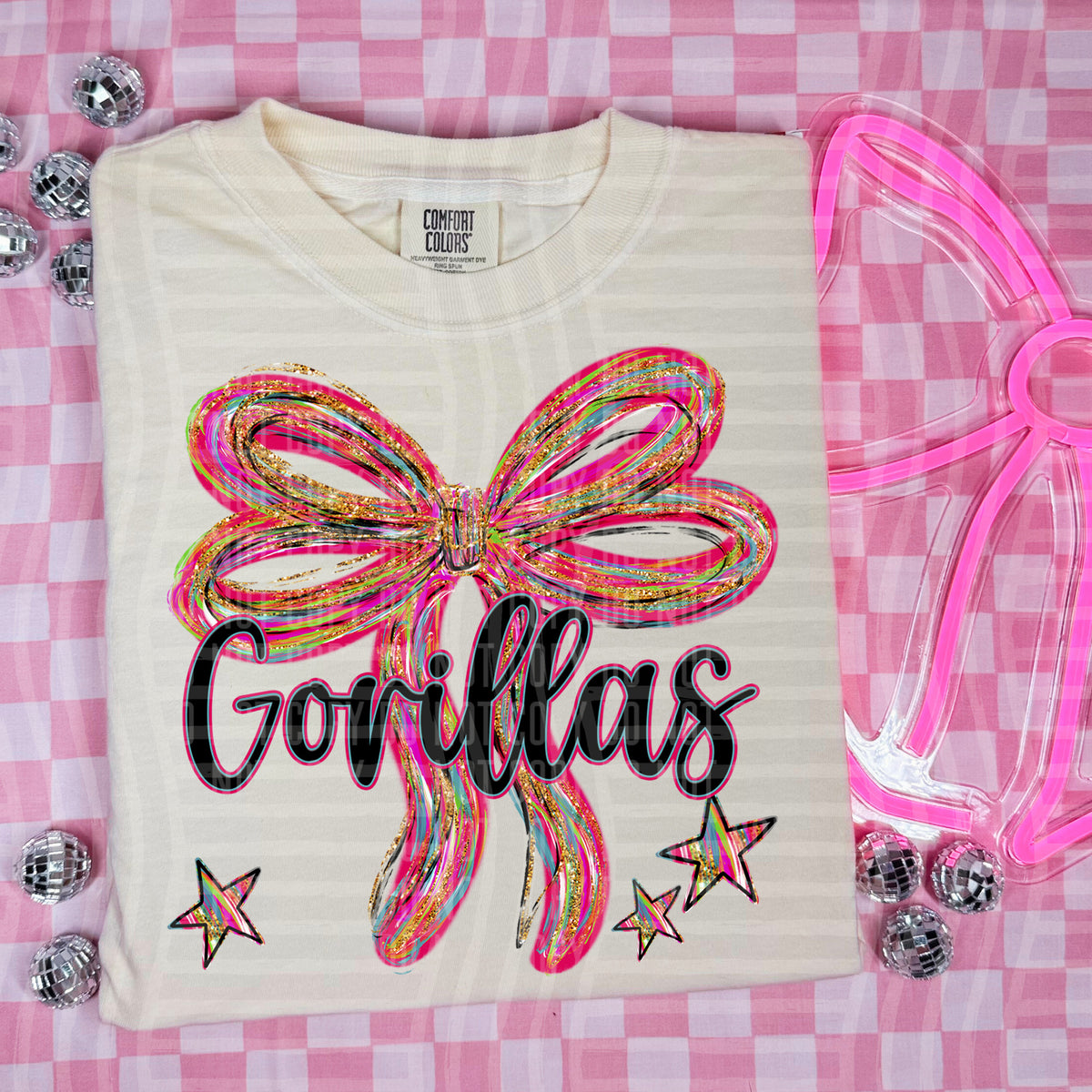 Gorillas Whimsical Bow (caplinger) DTF transfer