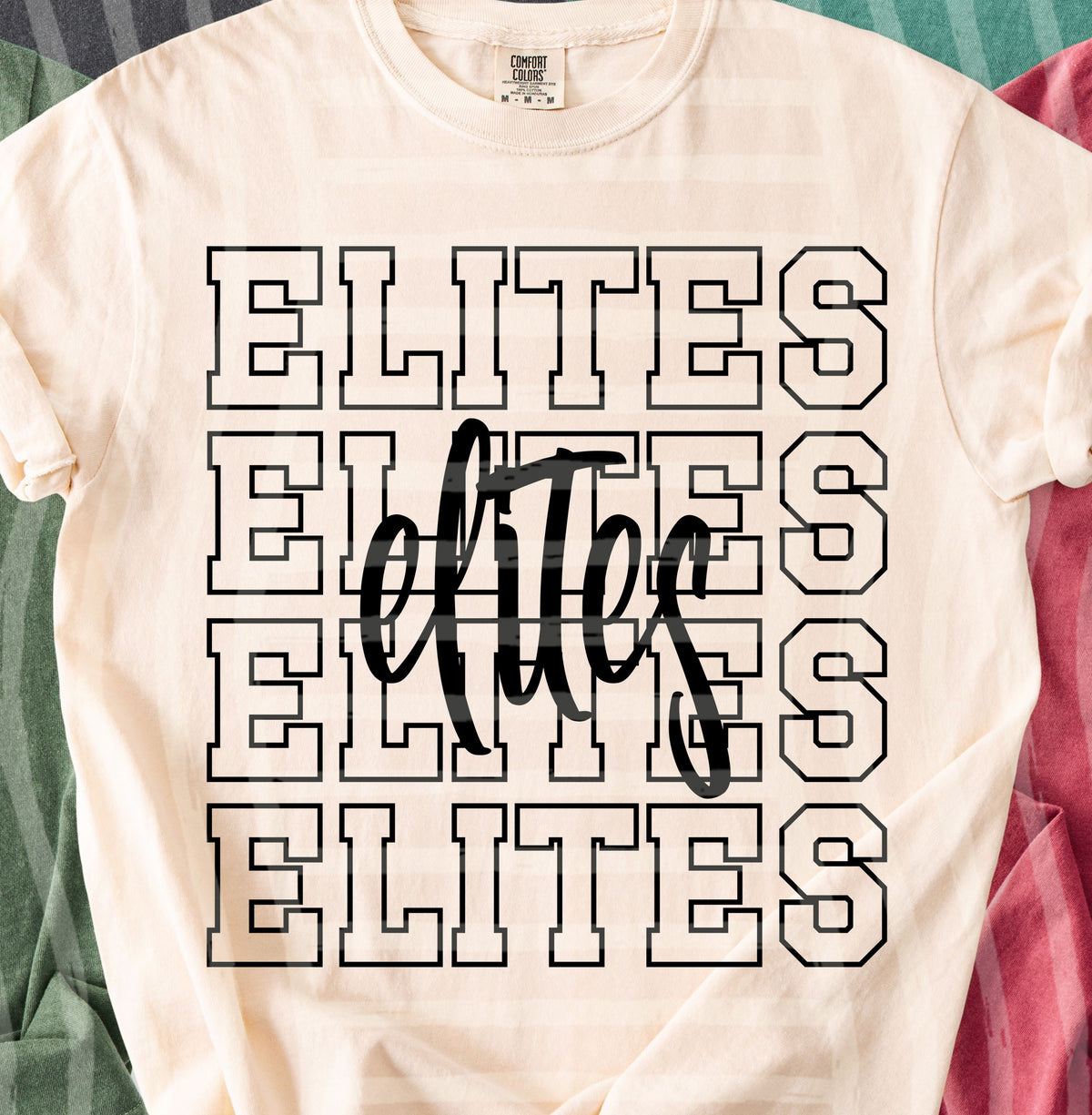 elites simple stacked outlines (Caplinger) DTF Transfer