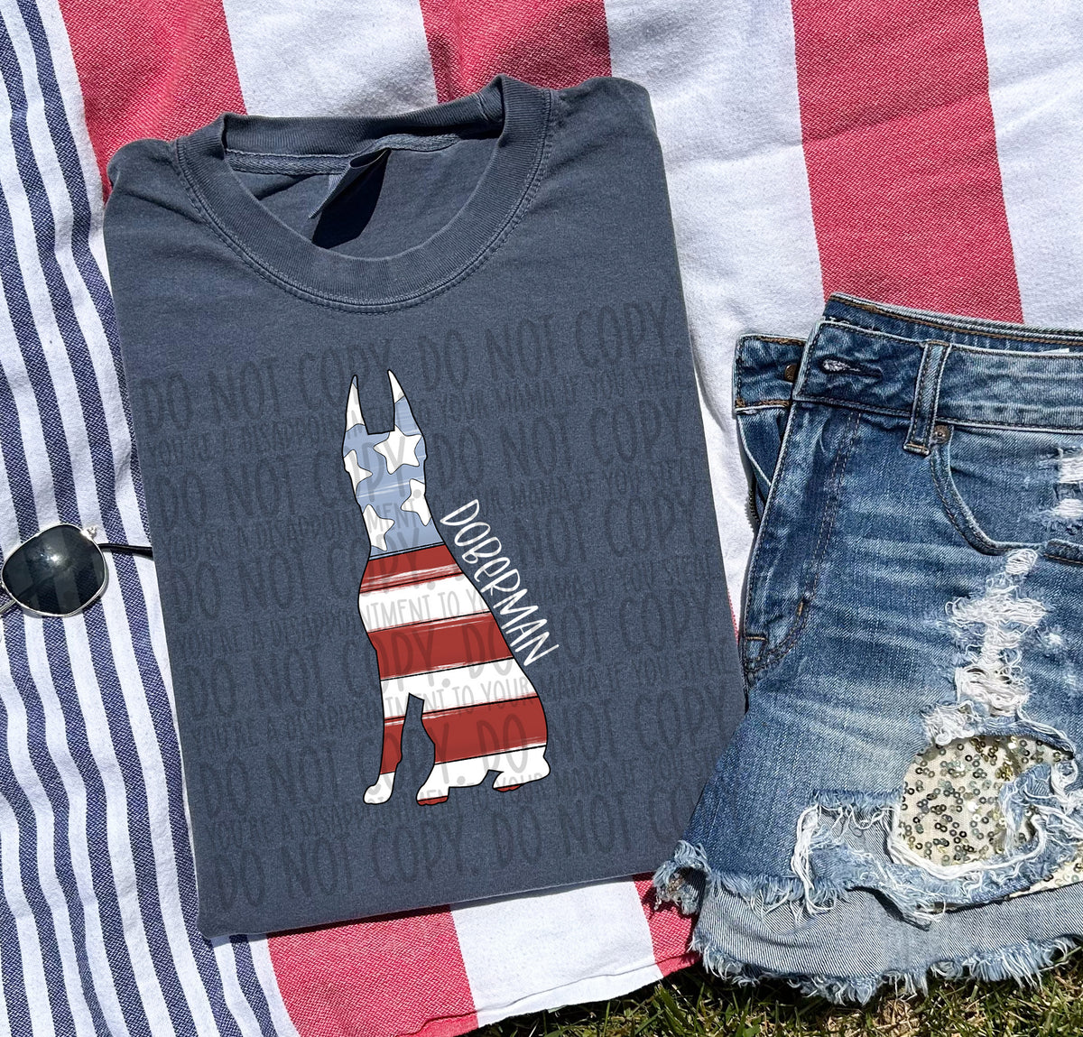 DOBERMAN CLIPPED EARS white (SWD) DTF transfer