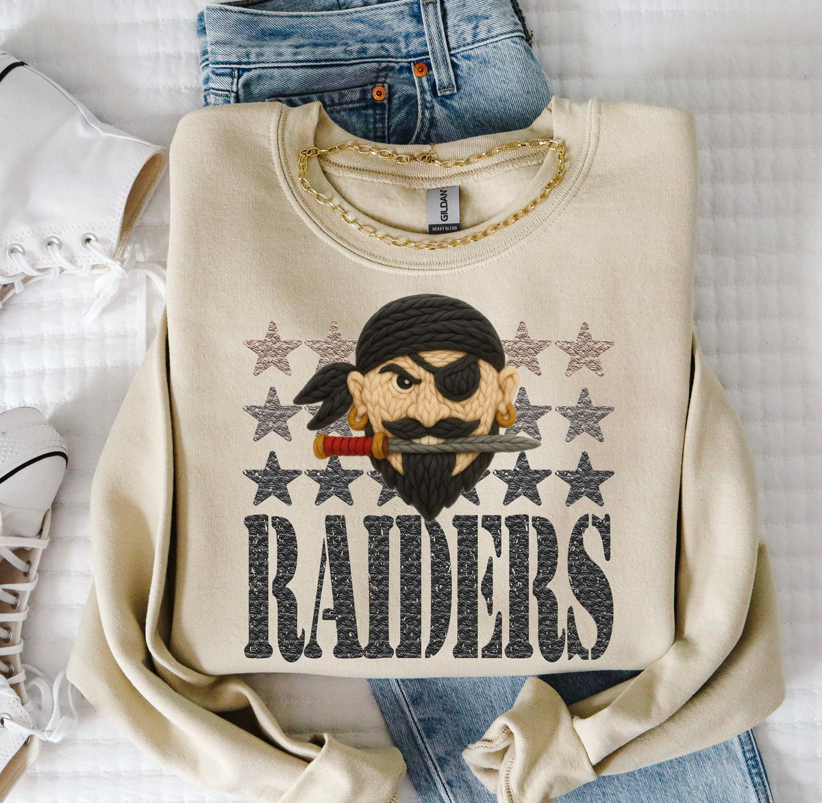 Raiders Yarn Mascot (S&G) DTF transfer