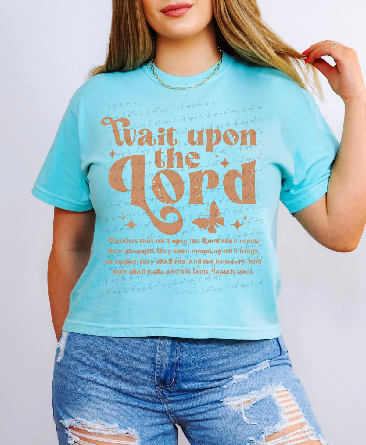 Wait upon the lord gold 28821 DTF Transfer