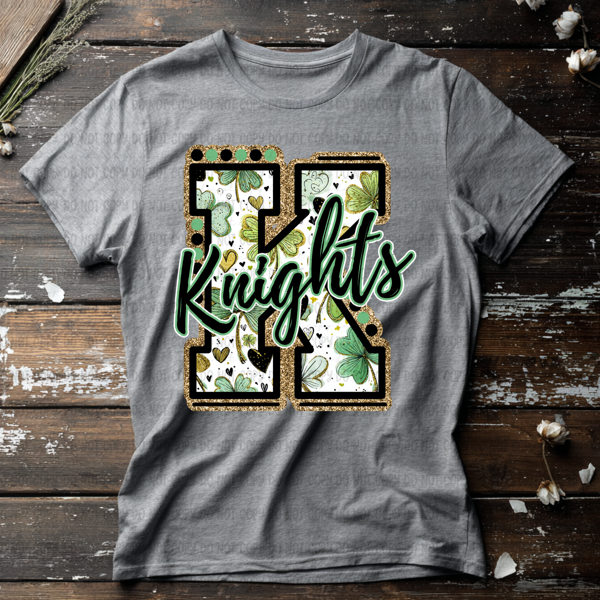 Knights letter St. Patrick's Day GREEN (Revel) DTF Transfer