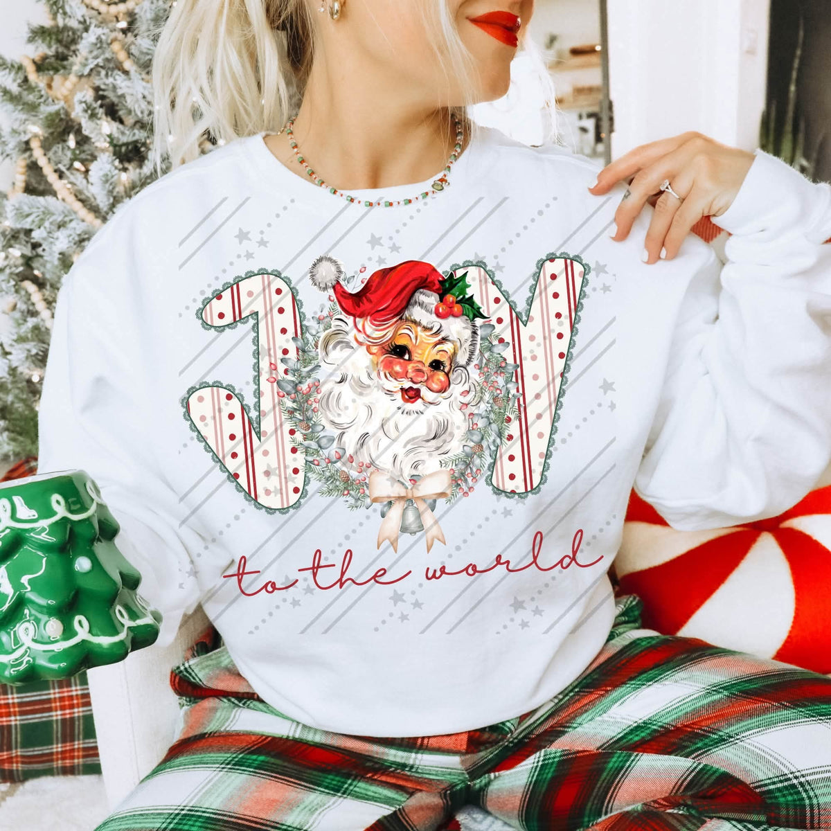 Joy to the world santa head (Carter) DTF Transfer