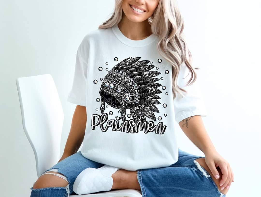 Plainsmen bedazzled mascot 53604 DTF transfer