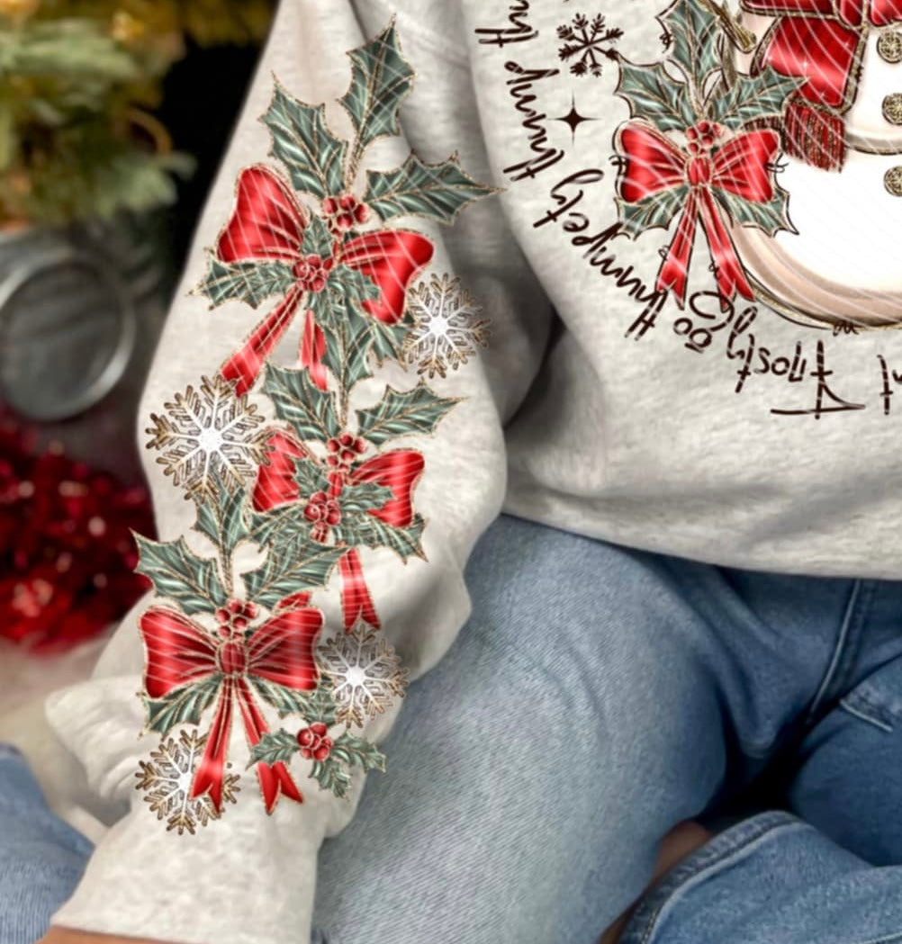 Circle Snowman SLEEVE AG DTF transfer